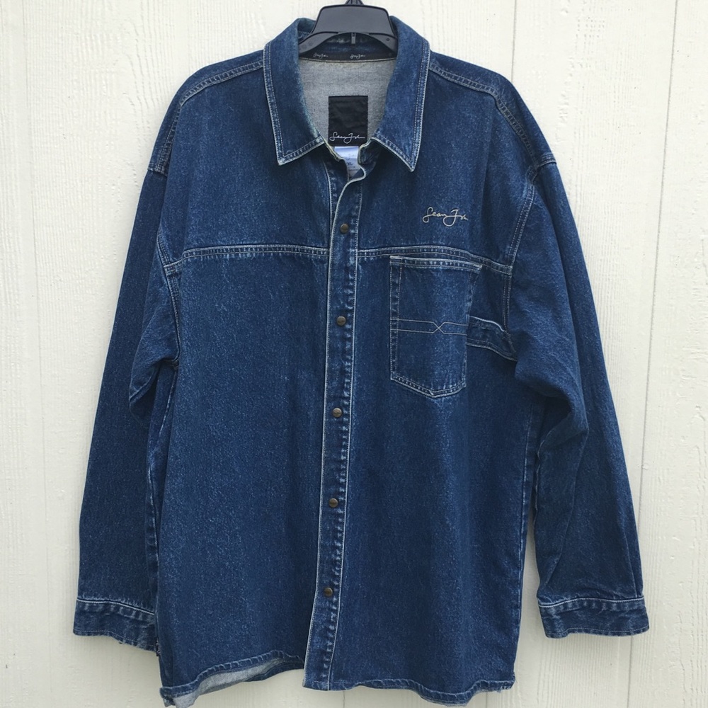 “Big and Tall” Sean John Blue Jean Shirt-Jacket